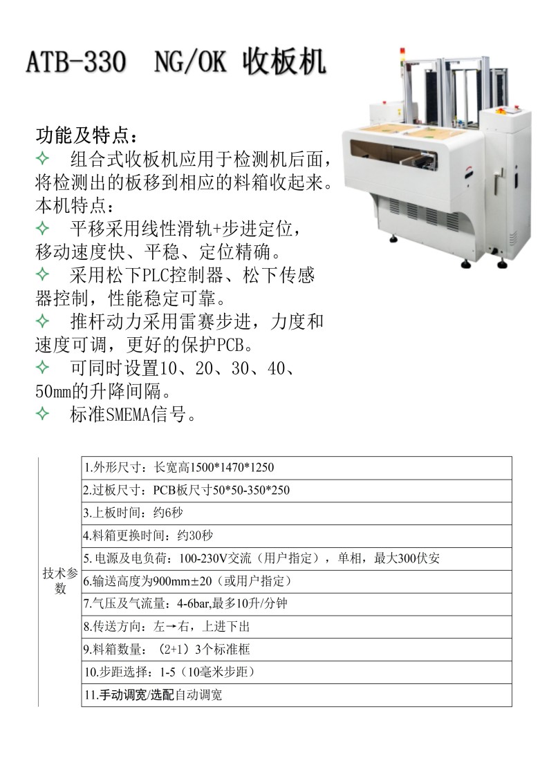 ATB-330 NG/OK 收板机